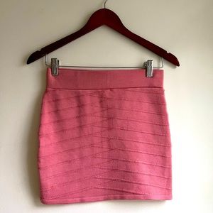 Pink Mini Skirt Bondage Shapewear Snatch Style Like BeBe - Size XS P